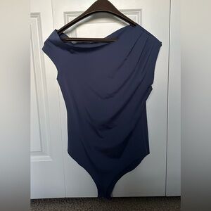 Zara Blue Asymmetric Bodysuit